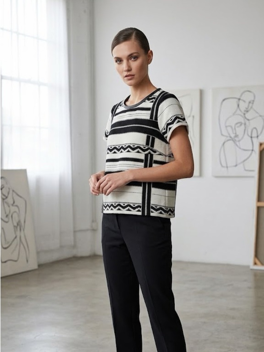 Madewell Geo Jacquard Top Size Small VGUC